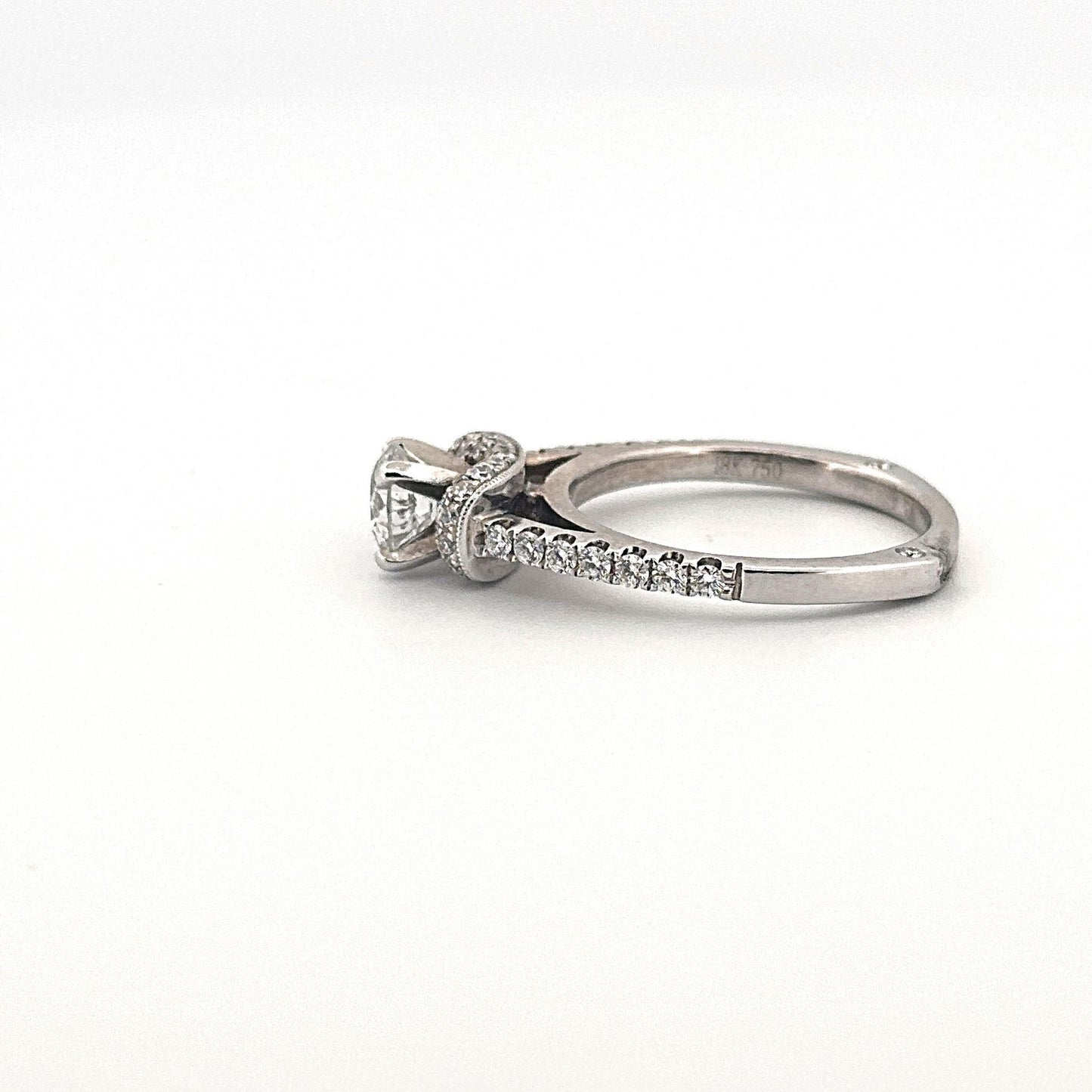 White Gold Wrapped Halo Diamond Ring