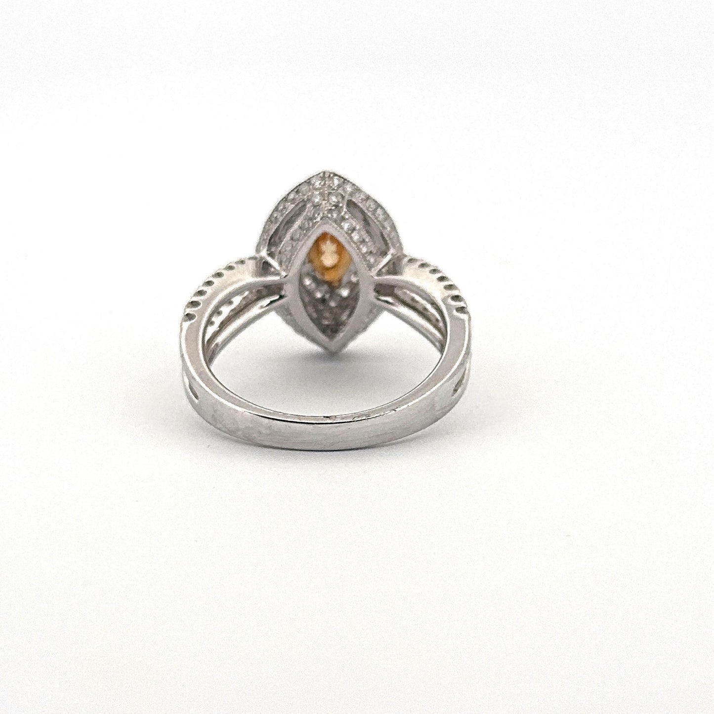 White Gold Yellow Marquis Diamond Ring