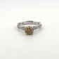 White Gold HPHT Yellow Diamond Ring