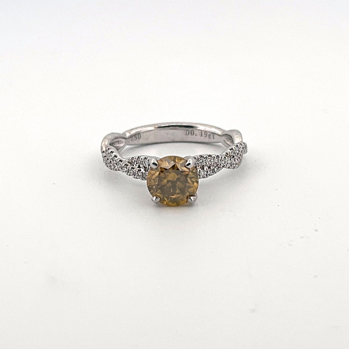 White Gold HPHT Yellow Diamond Ring