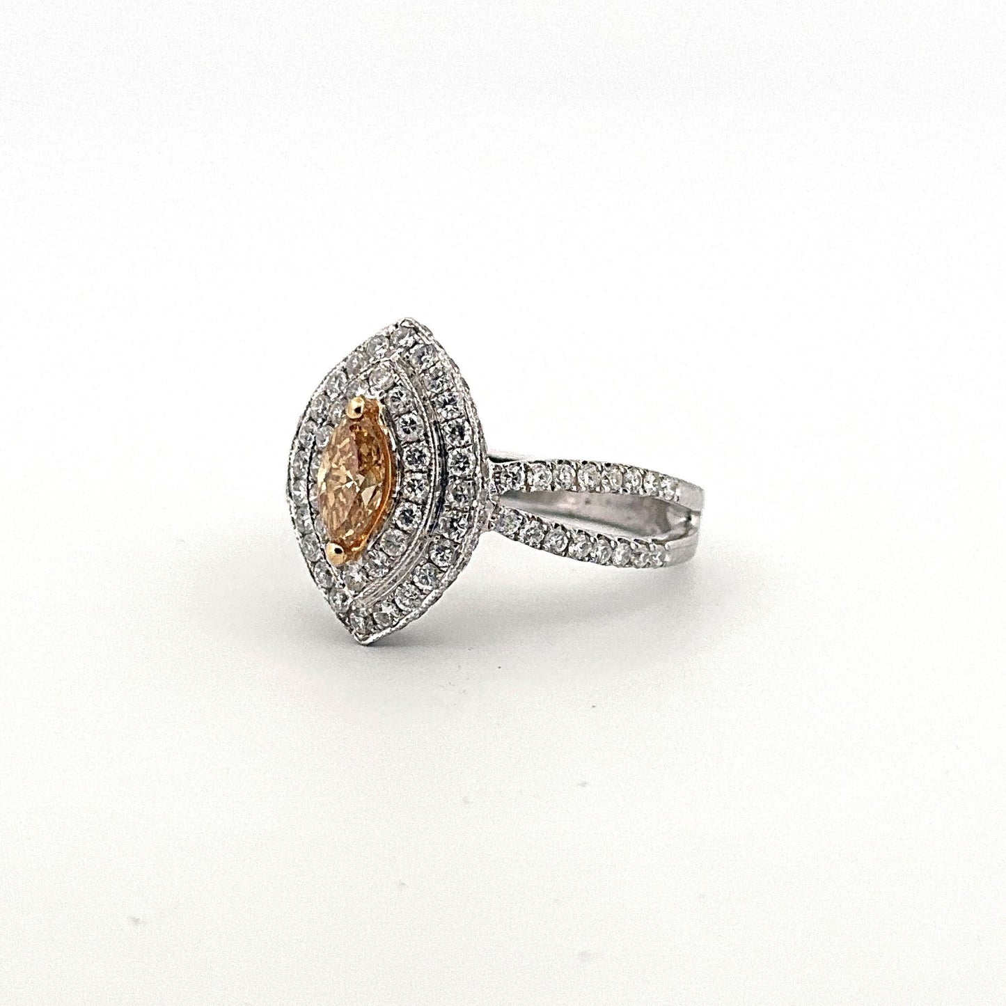 White Gold Yellow Marquis Diamond Ring