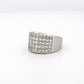 White Gold Princess Cut Cluster Set Diamond Ring