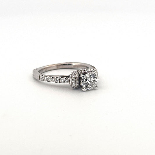 White Gold Wrapped Halo Diamond Ring