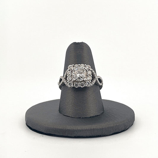 White Gold Fancy Design Diamond Engagement Ring