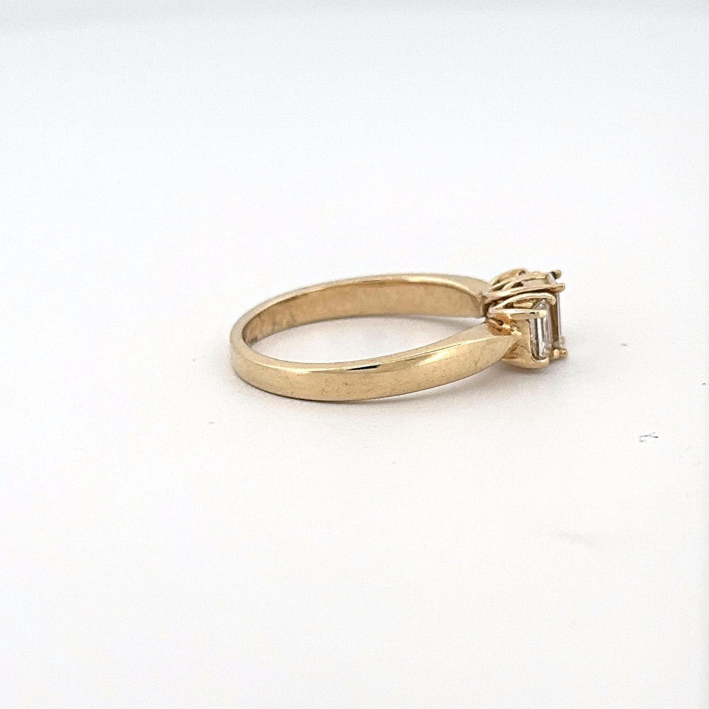 Yellow Gold Past, Present, Future Engagement Ring