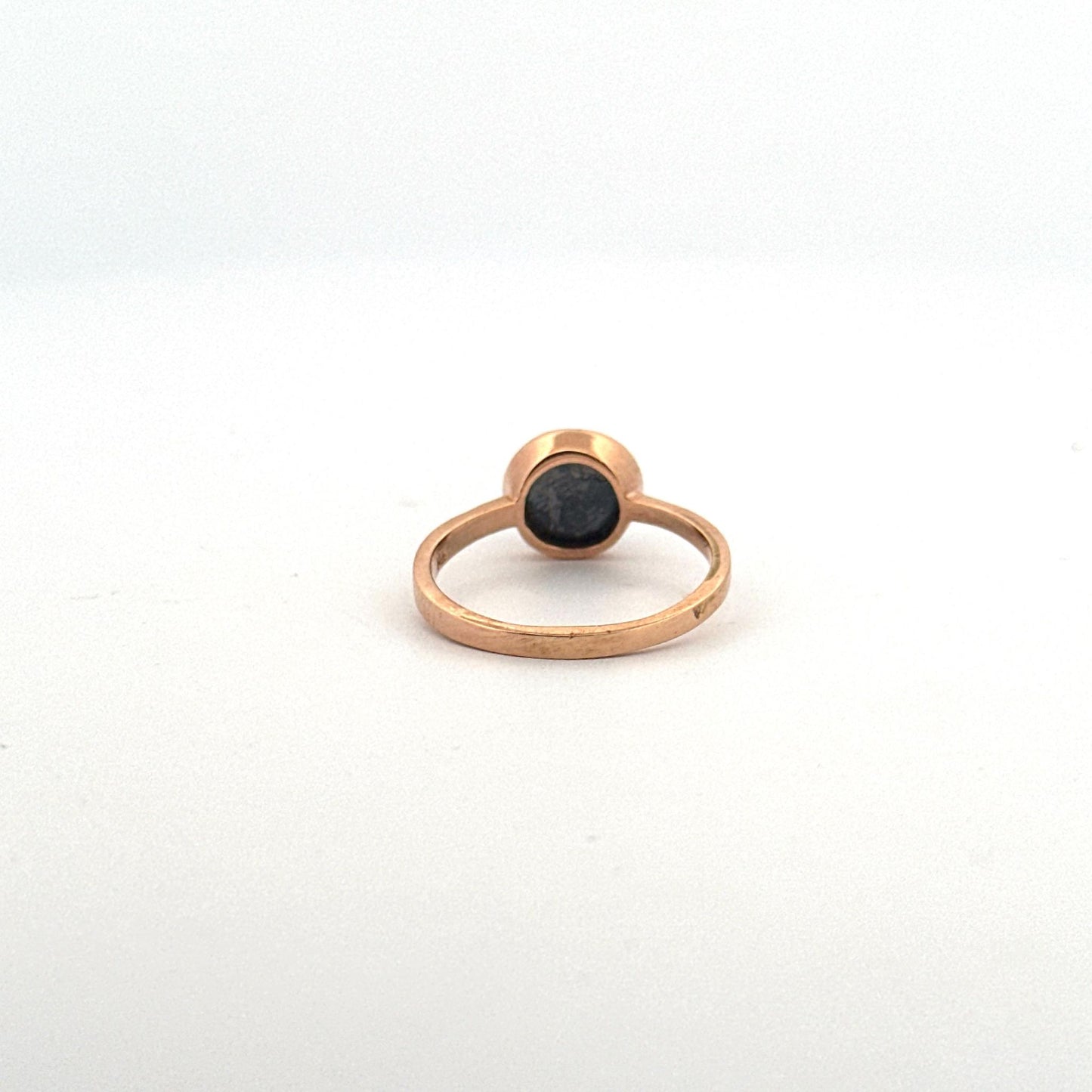 14k Rose Gold Rose Cut Black Diamond Ring