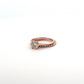 14k Rose Gold 1 Carat Center Stone Wedding Set