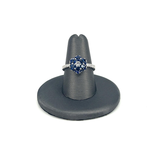 White Gold Sapphire Ladies Fashion Ring