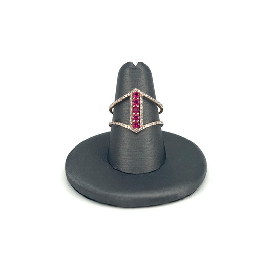 Rose Gold Ruby Ladies Band