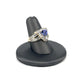 White Gold Trillion Tanzanite Cluster Ladies Ring