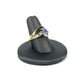 Yellow Gold Trillion Cut Tanzanite Ladies Ring