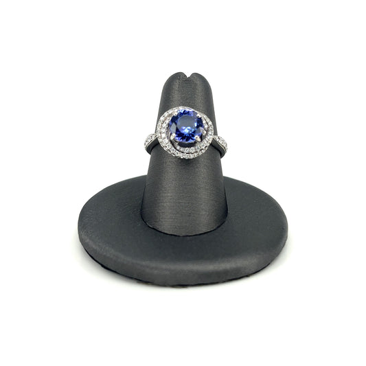 White Gold Tanzanite Fashion Ladies Ring