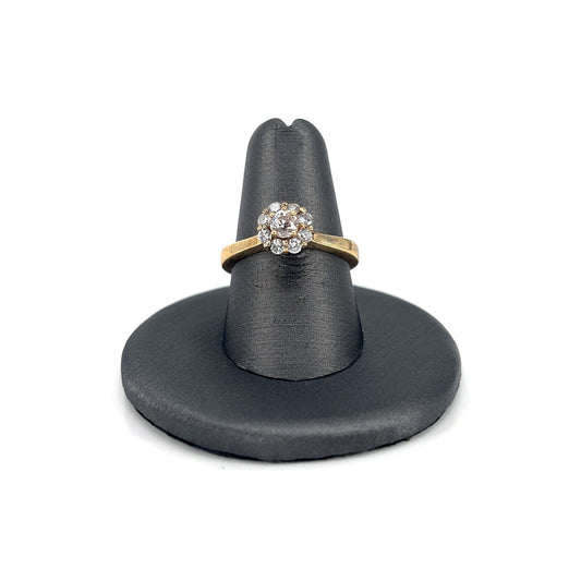 Yellow Gold Estate Cluster Diamond Ring