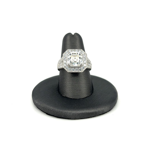 White Gold Moissanite Engagement Ring