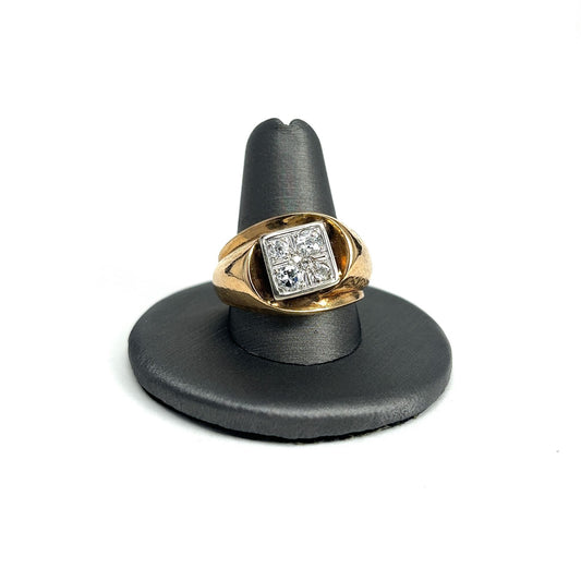 Yellow Gold Men's Multi-Diamond Ring