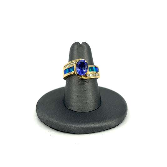 Yellow Gold Estate Tanzanite Fashion Opalite Ring