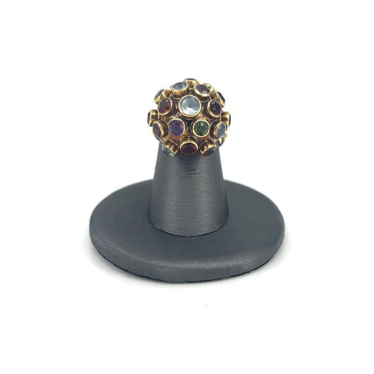 Yellow Gold Estate Multicolor Spherical Ring