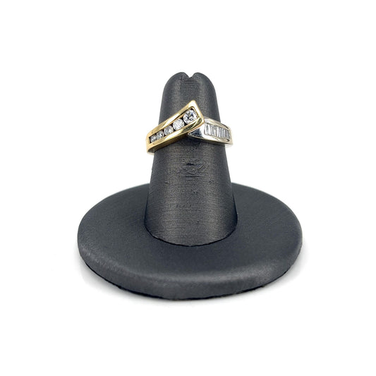 Two Tone Gold Diamond Break Ring