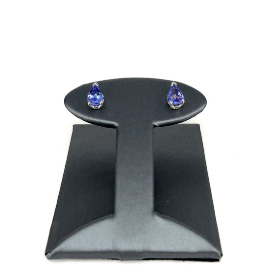 White Gold Pear Shaped Tanzanite Earrings