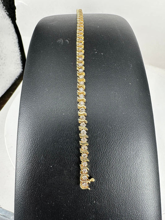 Yellow Gold Diamond Tennis Bracelet