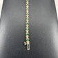 Yellow Gold Diamond and Emerald Tennis Bracelet
