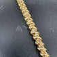 Yellow Gold Diamond Crosshatch Tennis Bracelet