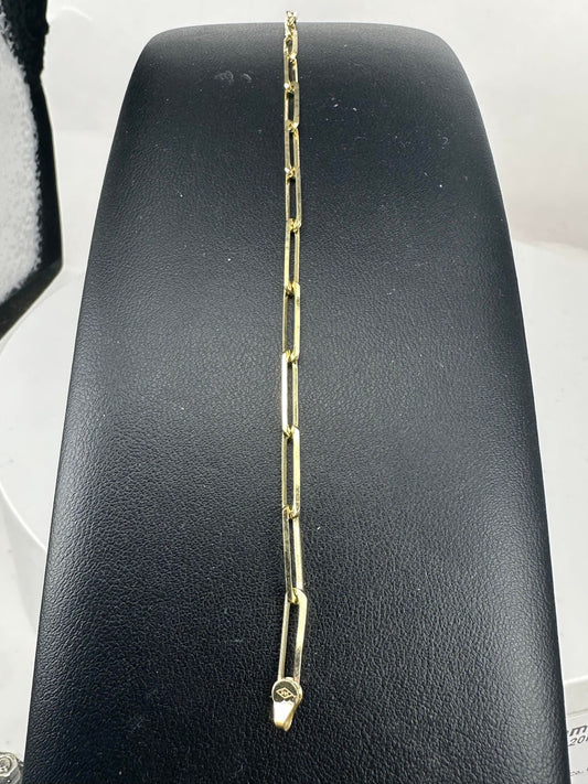 Yellow Gold Paperclip Bracelet