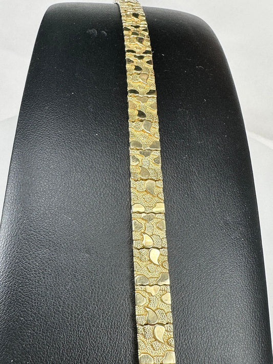 Yellow Gold Nugget Link Bracelet