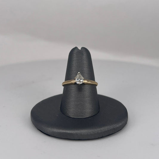 Yellow Gold Pear Shaped Diamond Ring