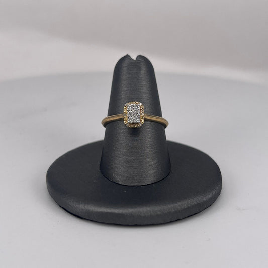 Yellow Gold Cluster Diamond Ring