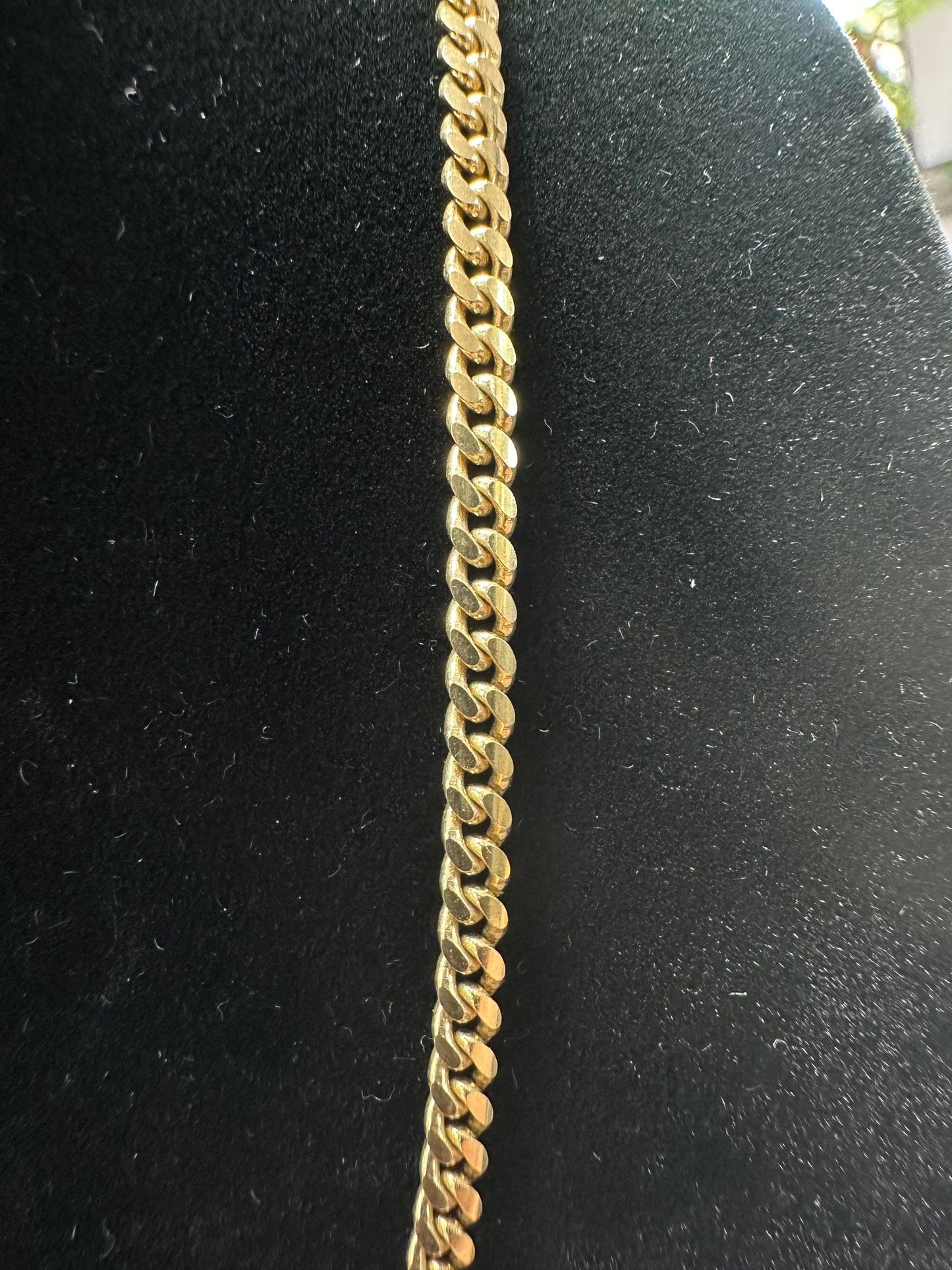 22" Yellow Gold Solid Cuban Link Chain