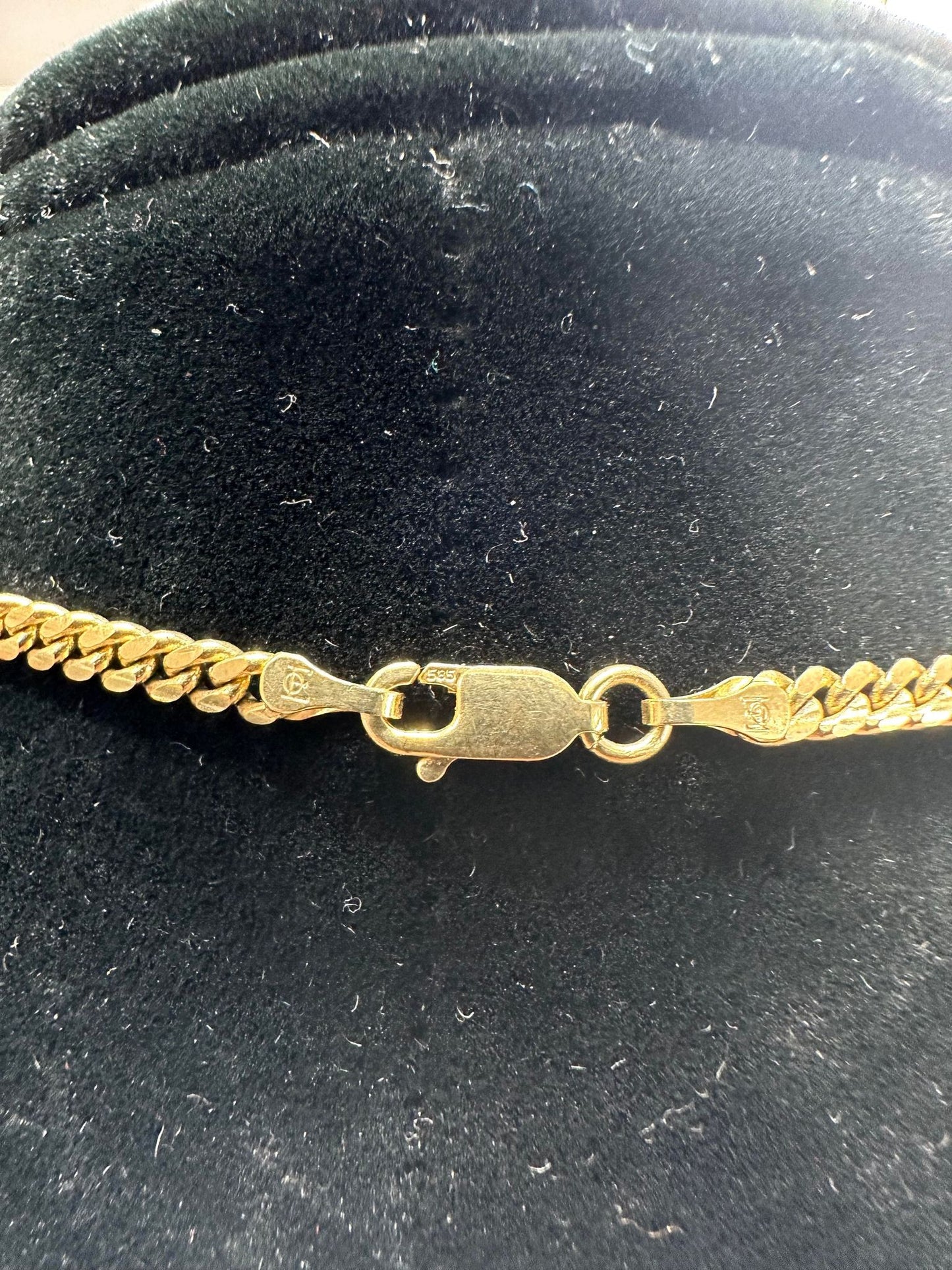 22" Yellow Gold Solid Cuban Link Chain