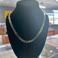 24" Yellow Gold Solid Flat Mariner Link Chain