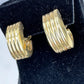 Yellow Gold Straight Line Design Leverback Earrings