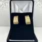 Yellow Gold Straight Line Design Leverback Earrings